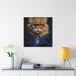 Blue Glasses And Jacket On Orange Kitty - Large Wall Art