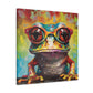 Bold Colored Frog In Bold Glasses - Large Wall Art