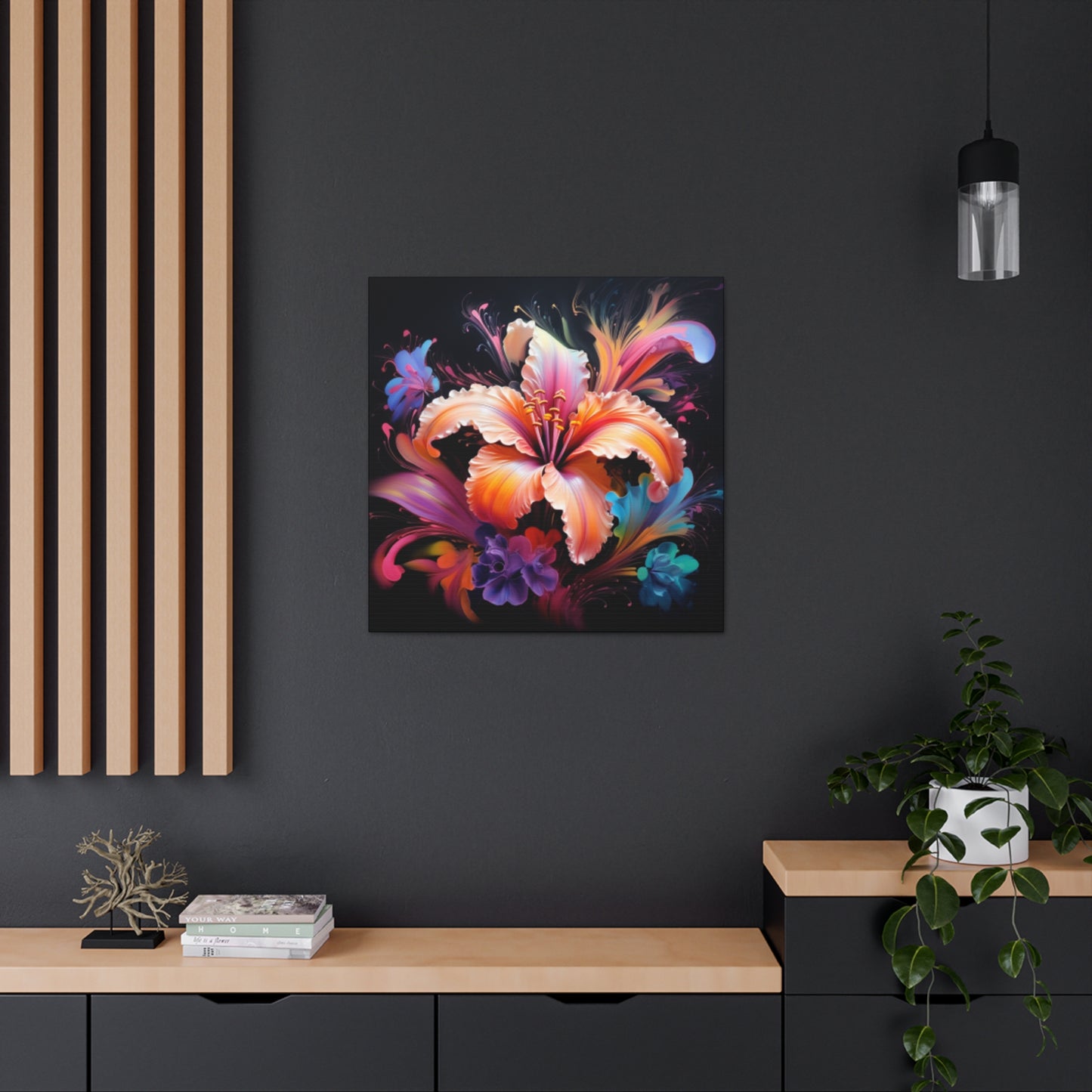 Pretty Yellow And Pink, Glowing Hibiscus - Large Wall Art