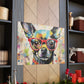 Colorful Painting Of Chihuahua In Red Glasses - Large Wall Art