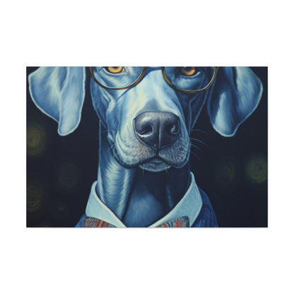 Feeling Happy But Looking Blue, Dog In Glasses - Large Wall Art