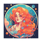 Lofi Aquarius Girl, Stars In Her Hair- Large Wall Art
