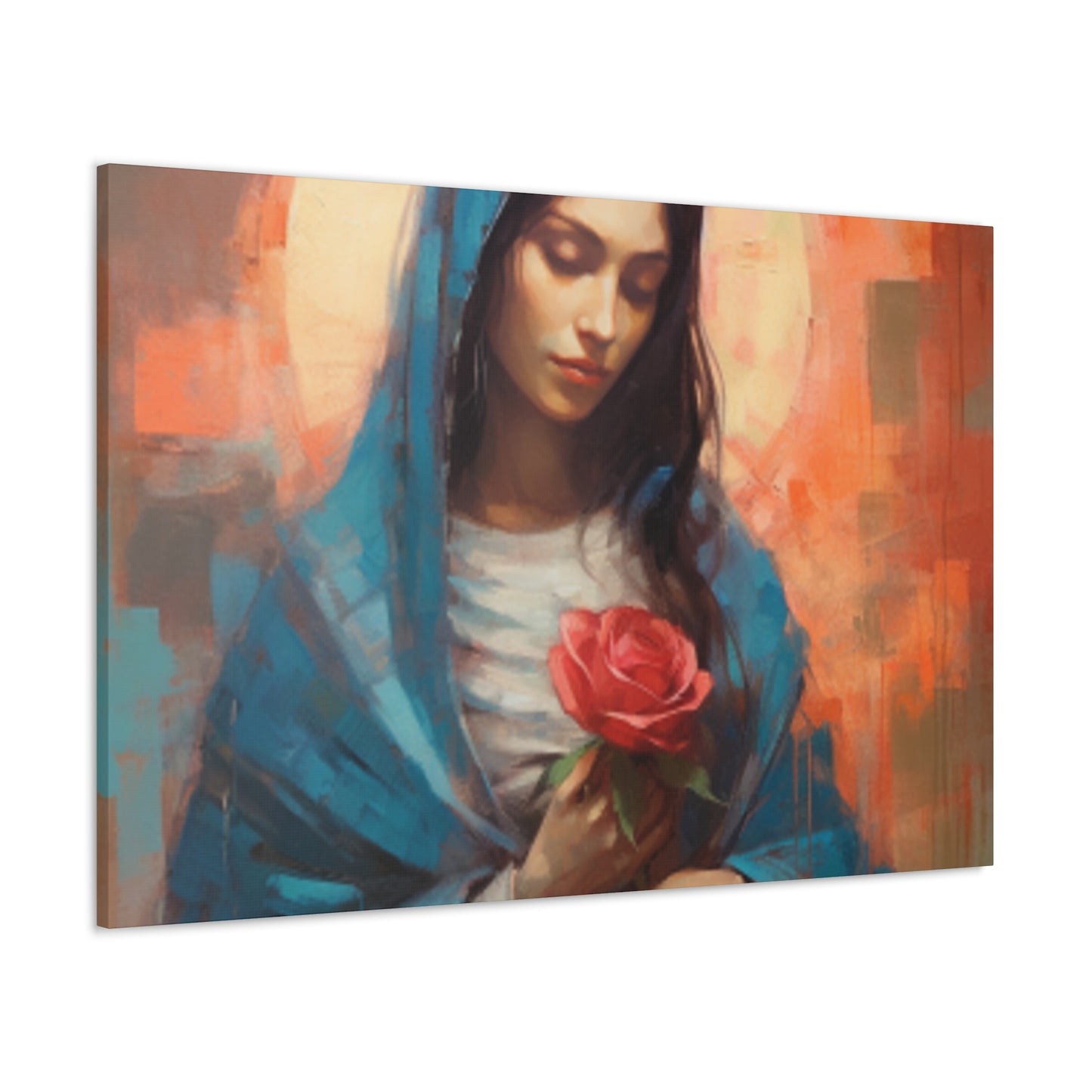 Kind Mother Mary With Golden Glow - Large Wall Art