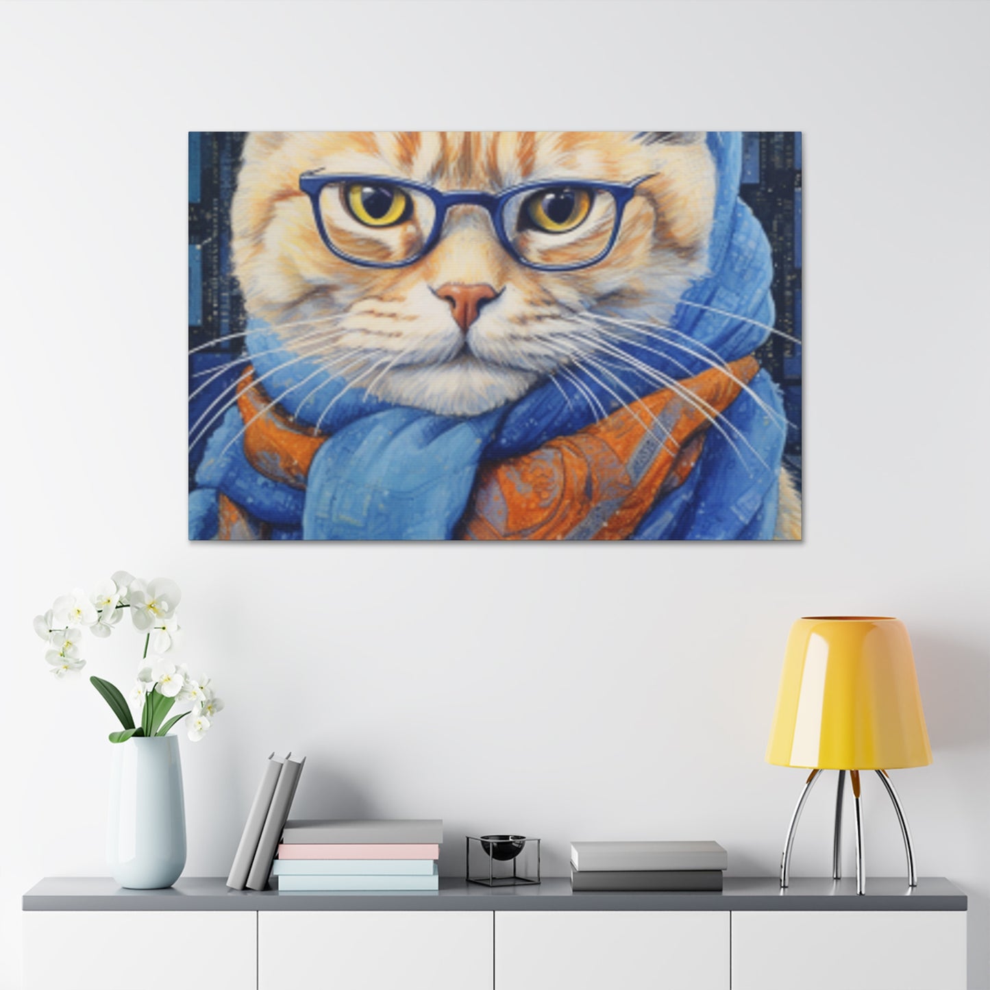 Kitty Bundled In A Scarf  - Large Wall Art