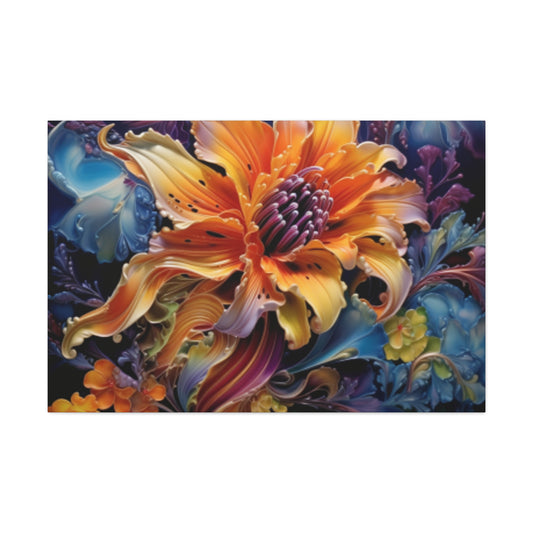 Psychedelic Yellow Flower - Large Wall Art