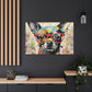 Colorful Painting Of Chihuahua In Red Glasses - Large Wall Art