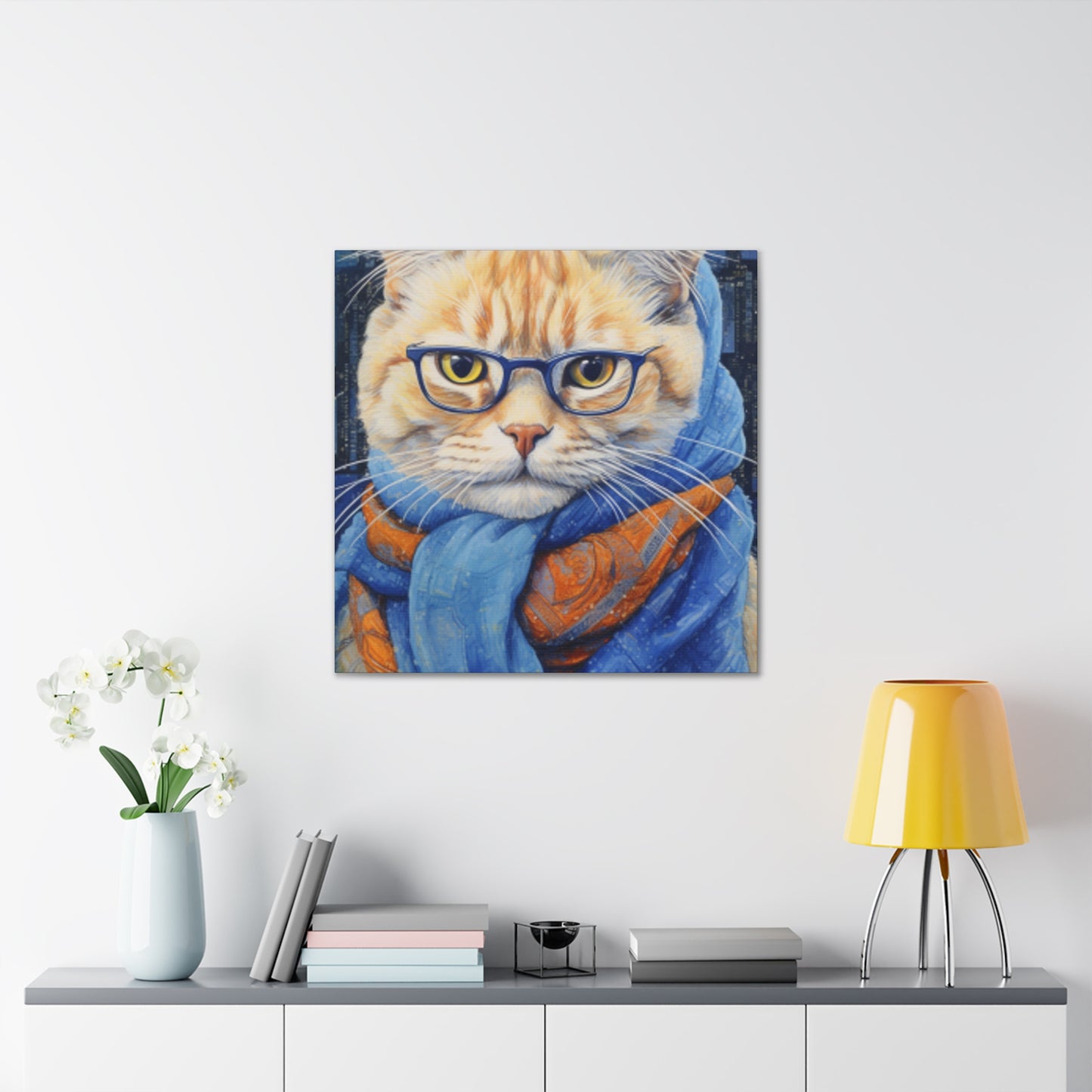 Kitty Bundled In A Scarf  - Large Wall Art