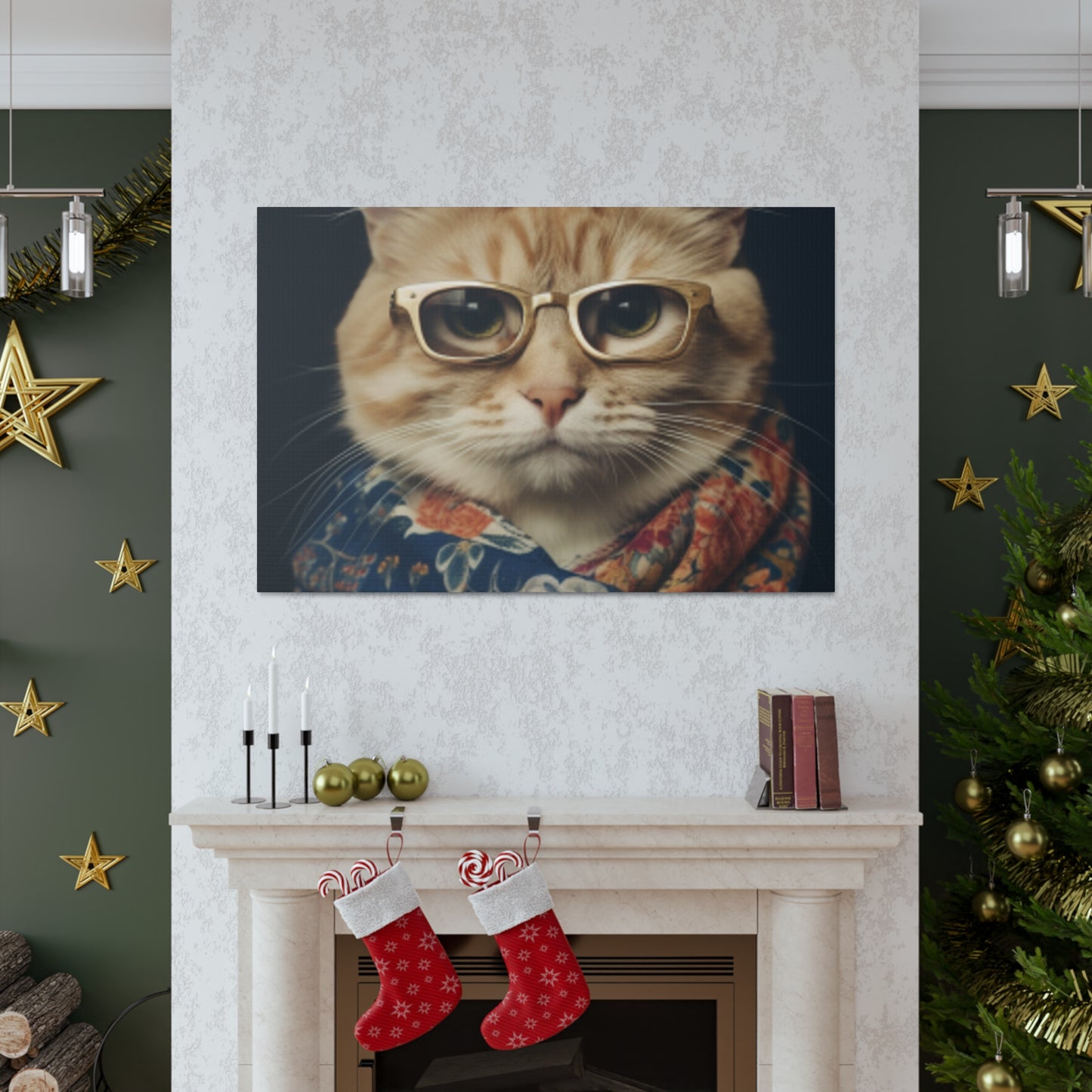 Orange Tabby Looking Fancy- Large Wall Art