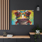 Bold Colored Frog In Bold Glasses - Large Wall Art