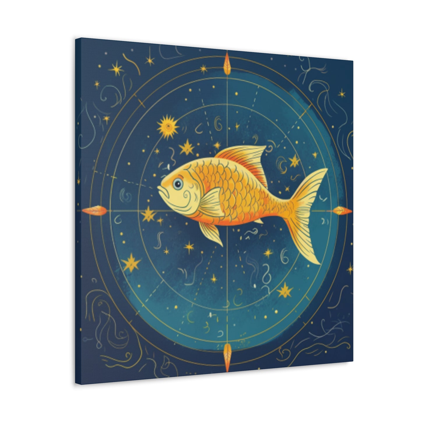 Lofi Style Pisces, Compass Fish  - Large Wall Art