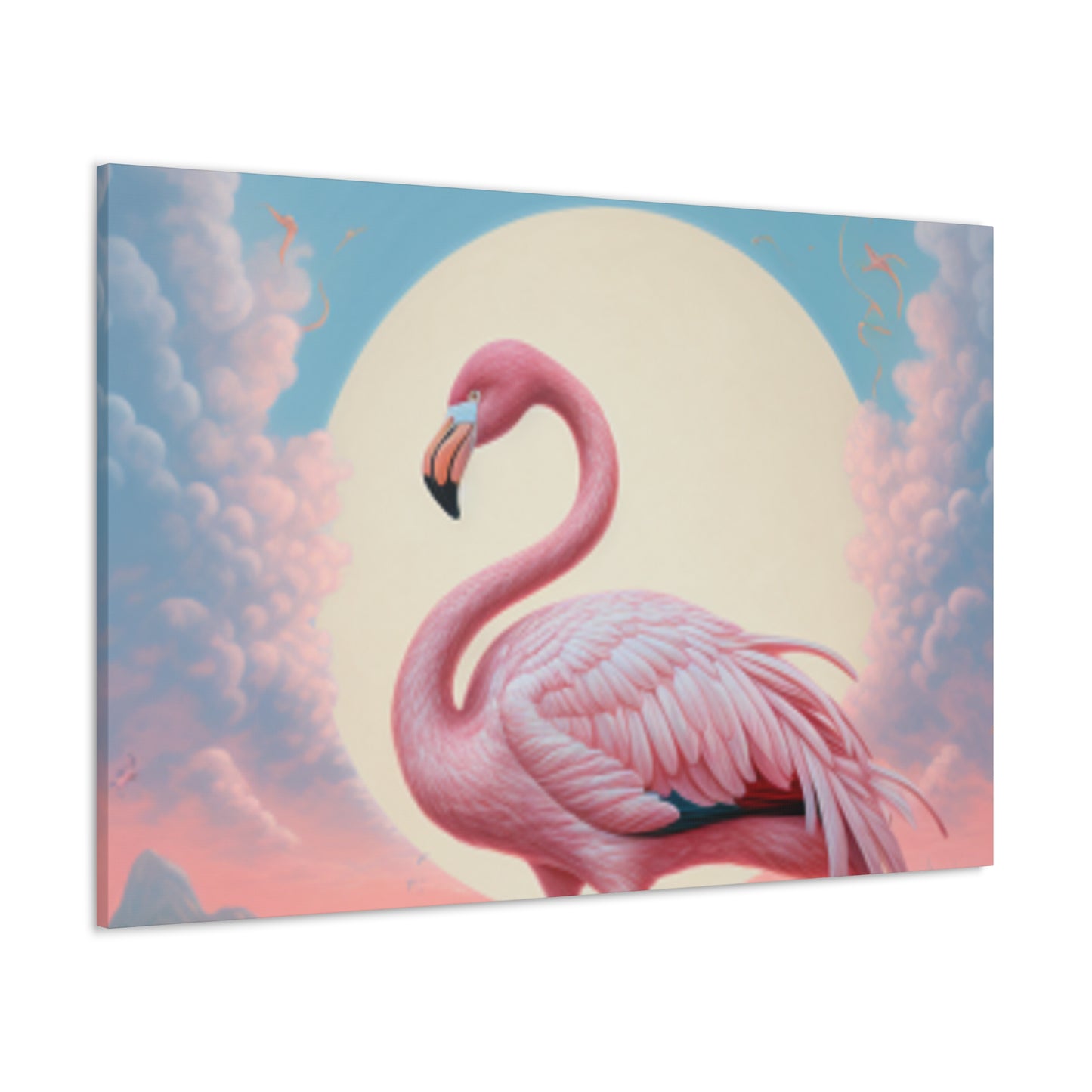 Peaceful, Pink Flamingo In Paradise - Large Wall Art