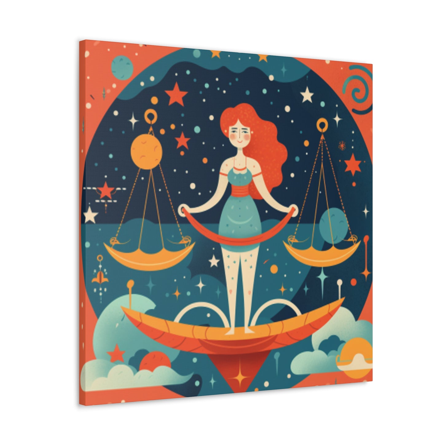 Cute Lofi Style Libra In The Stars - Large Wall Art