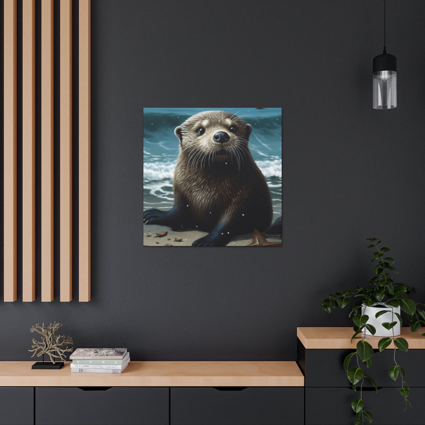 Sea Otter On The Beach  - Large Wall Art