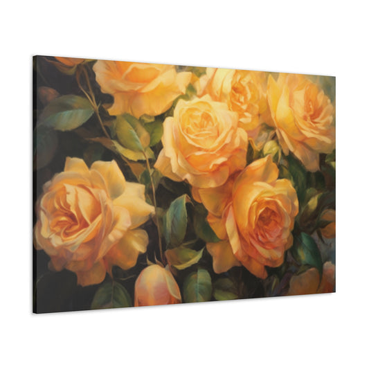 Golden Yellow Roses In Sunlight - Large Wall Art