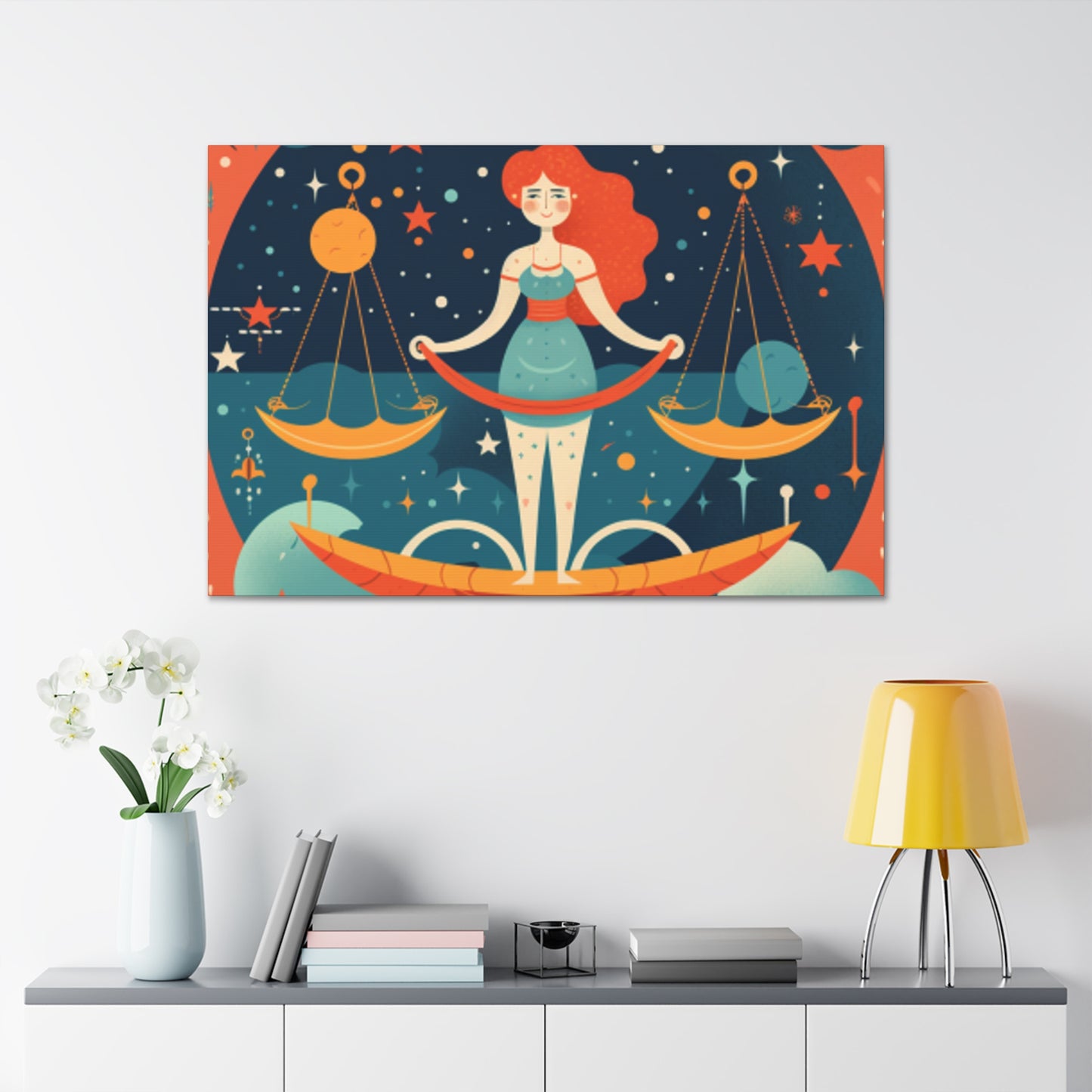 Cute Lofi Style Libra In The Stars - Large Wall Art