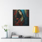 Peaceful Mother Mary And Red Roses- Large Wall Art