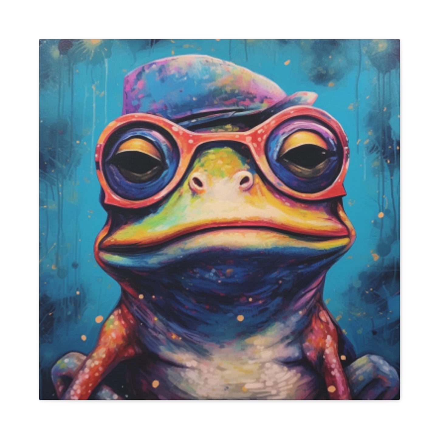 Sleepy Frog In Glasses - Large Wall Art