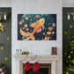 Lofi Style Pisces, Fish And Flowers - Large Wall Art