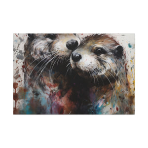 Otter Love, Colorful Painting - Large Wall Art