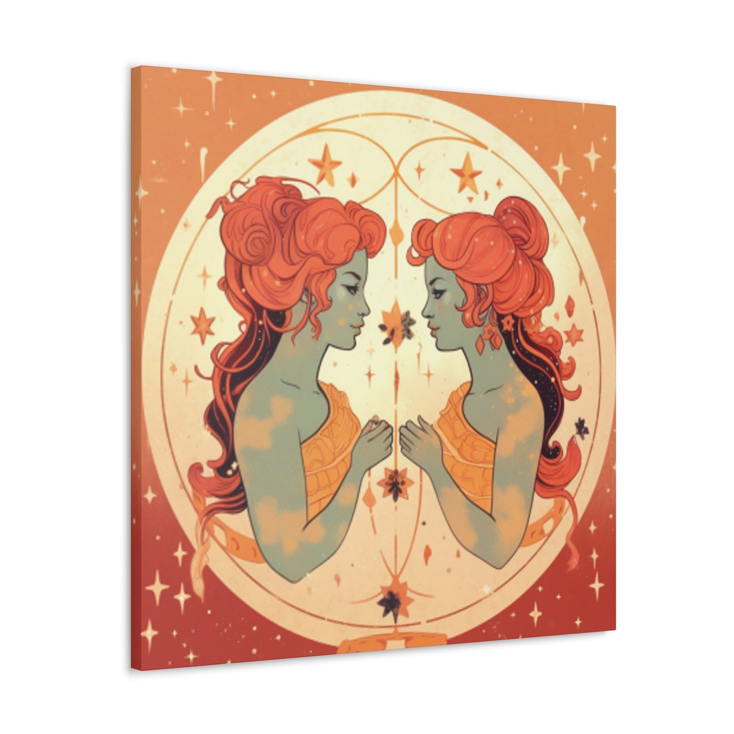 Lofi Astrology Gemini Babes Greek Goddess Style  - Large Wall Art