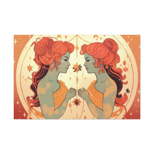 Lofi Astrology Gemini Babes Greek Goddess Style  - Large Wall Art