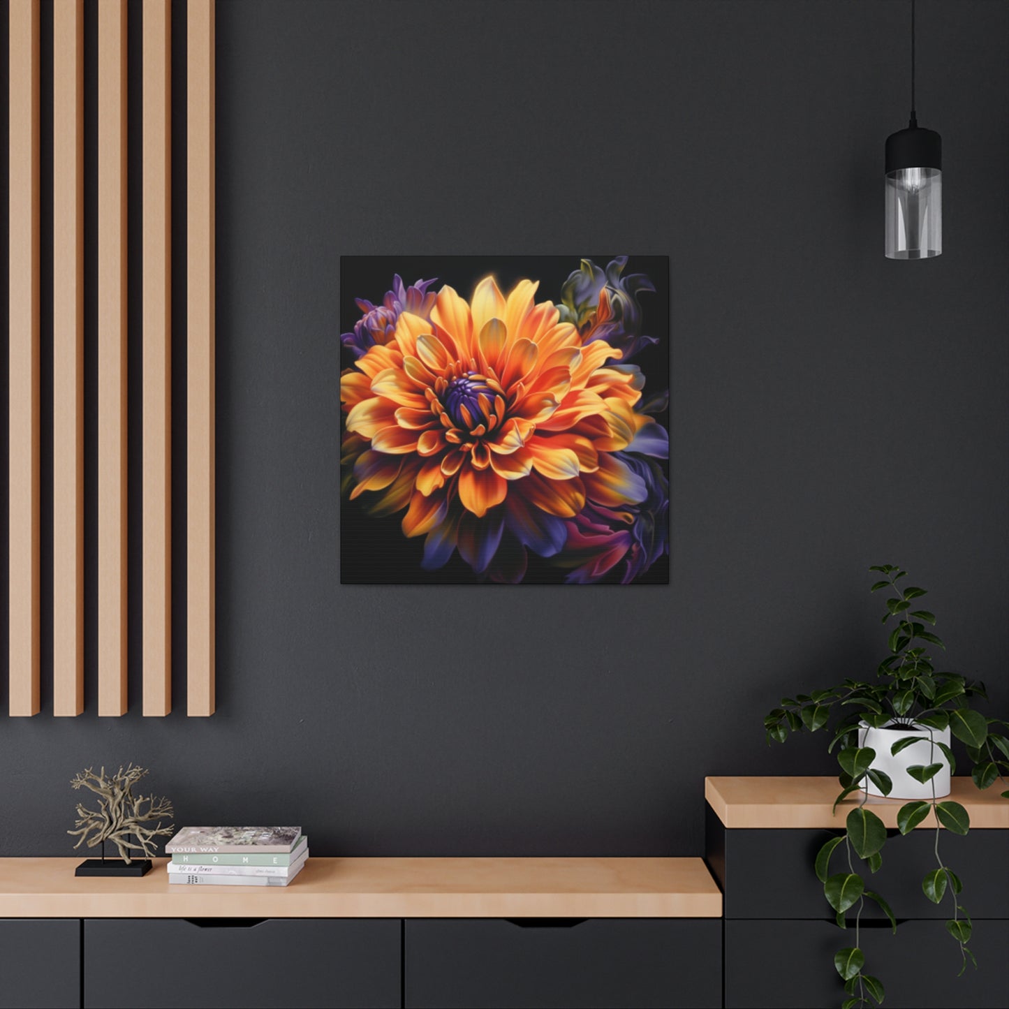 Glowing Dahlia In Bloom - Large Wall Art