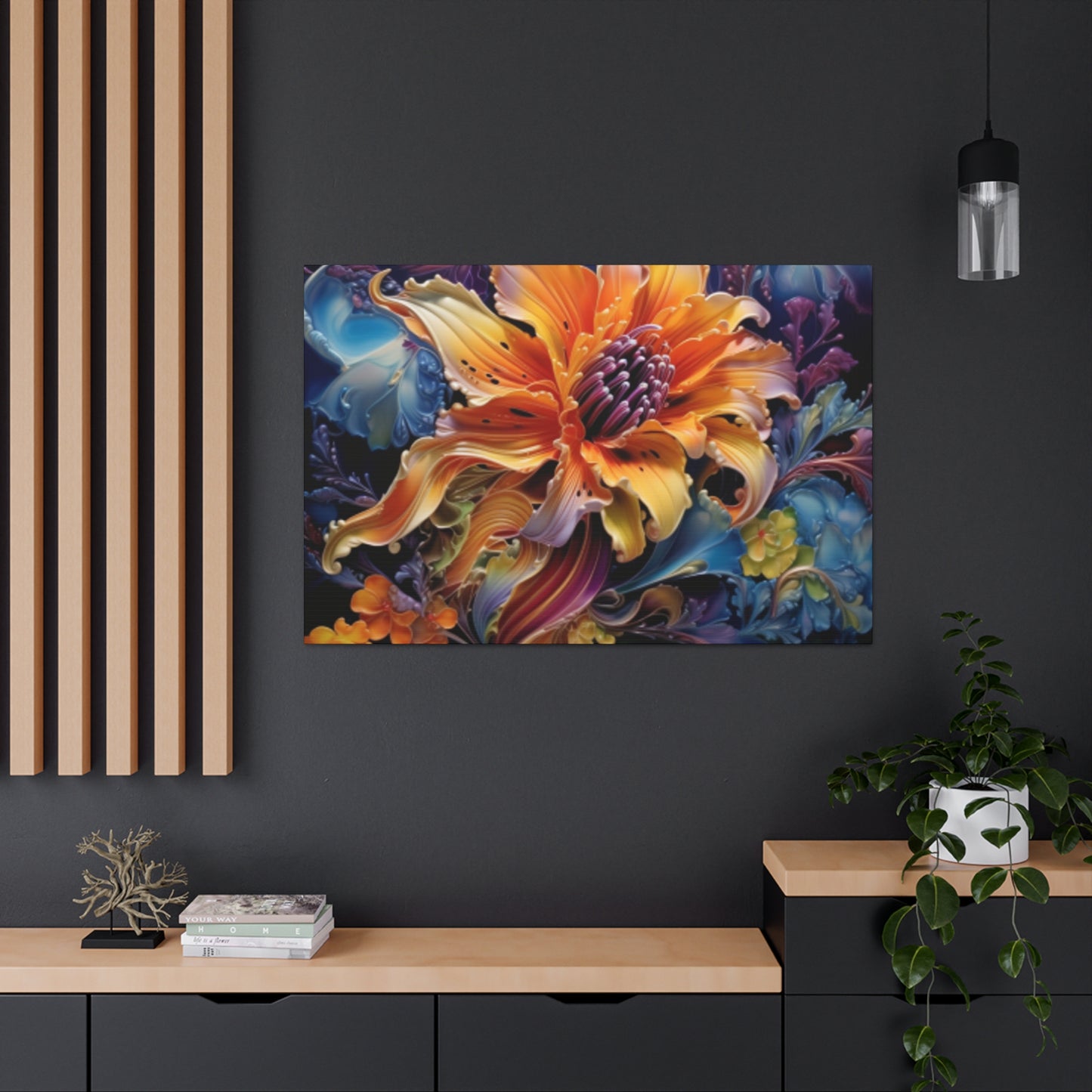 Psychedelic Yellow Flower - Large Wall Art