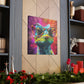 Lizard In Glasses With Purple, Pink, And Yellow Background - Large Wall Art