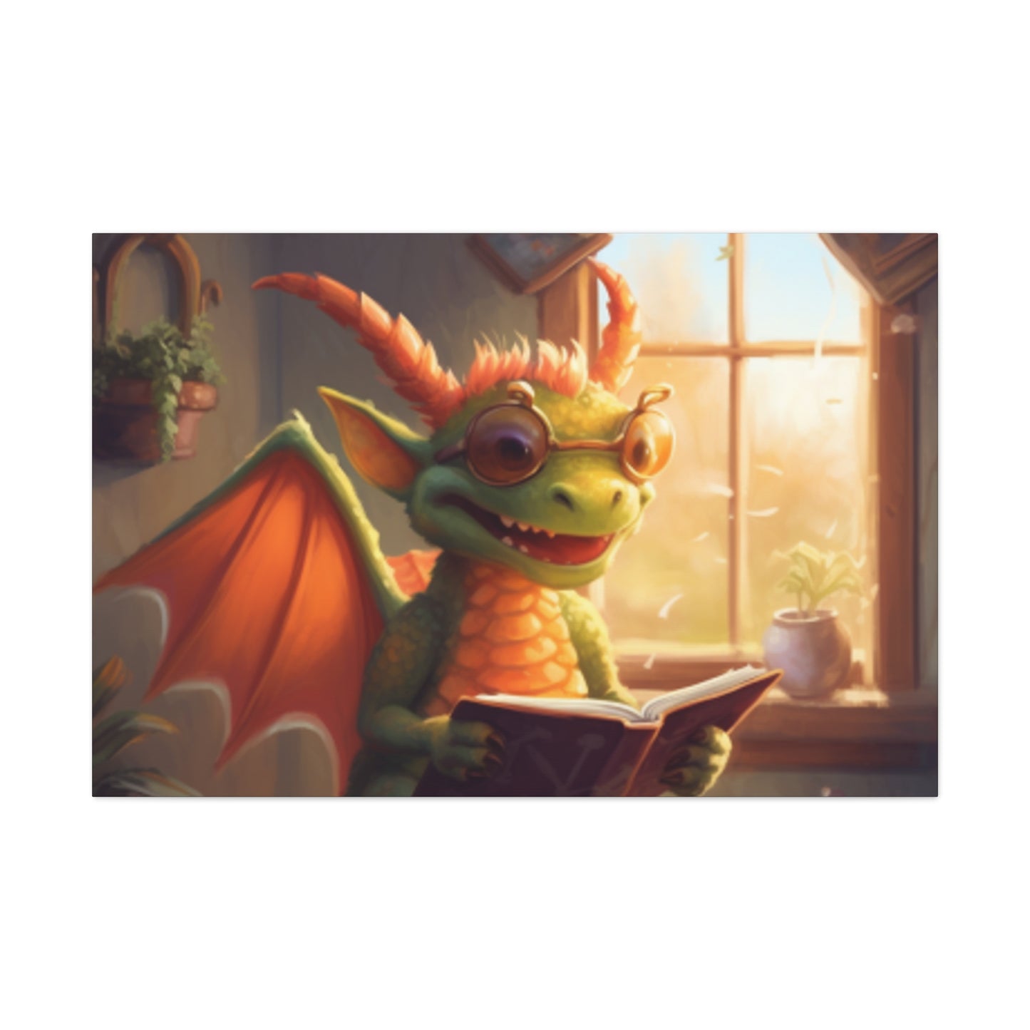 Dragon Reading In The Sunlight- Large Wall Art