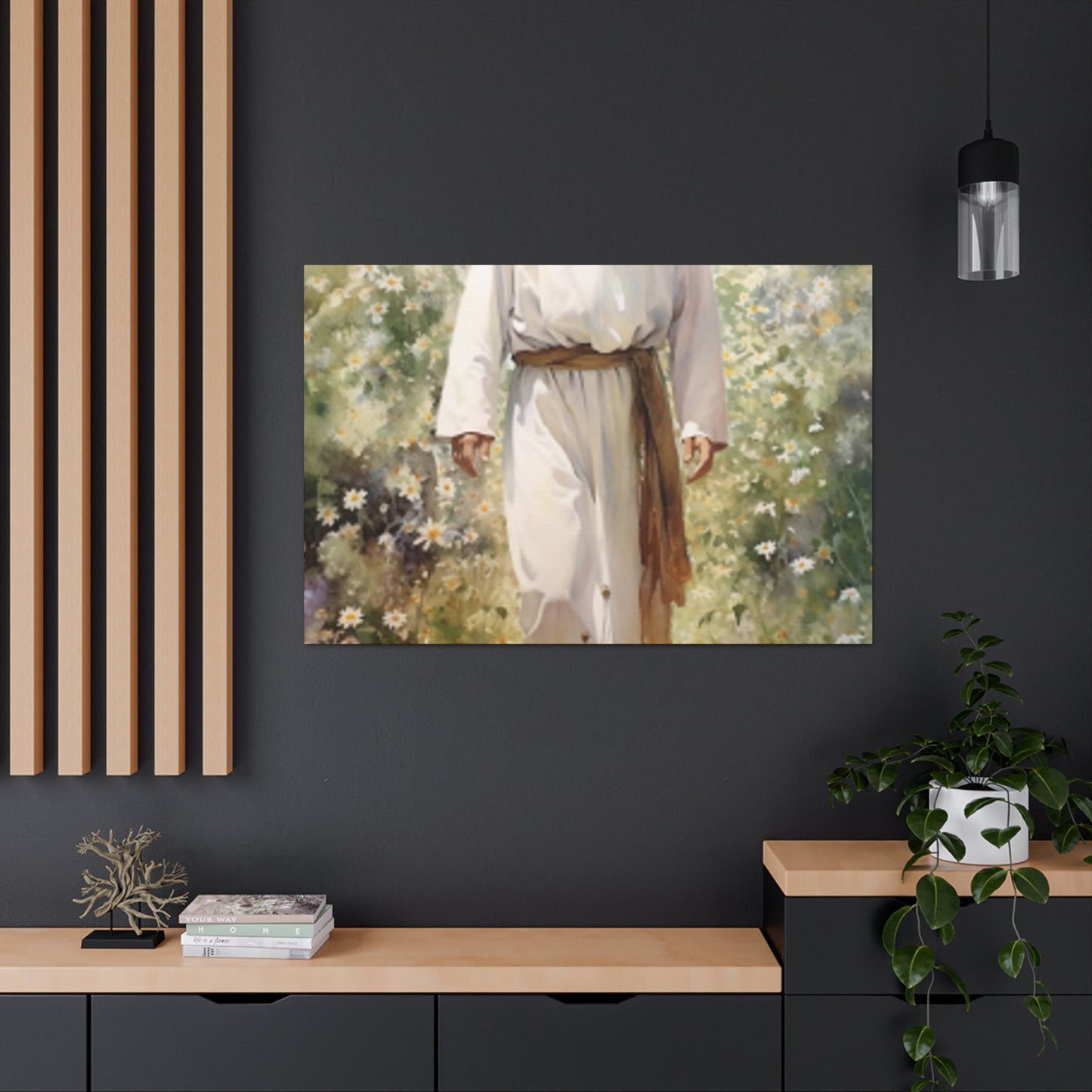 Jesus In A Heavenly White Glow, Surrounded By Pure Beauty- Large Wall Art