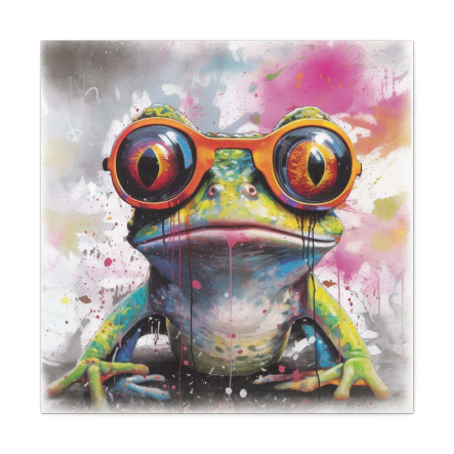 Art Frog In Gold Glasses- Large Wall Art