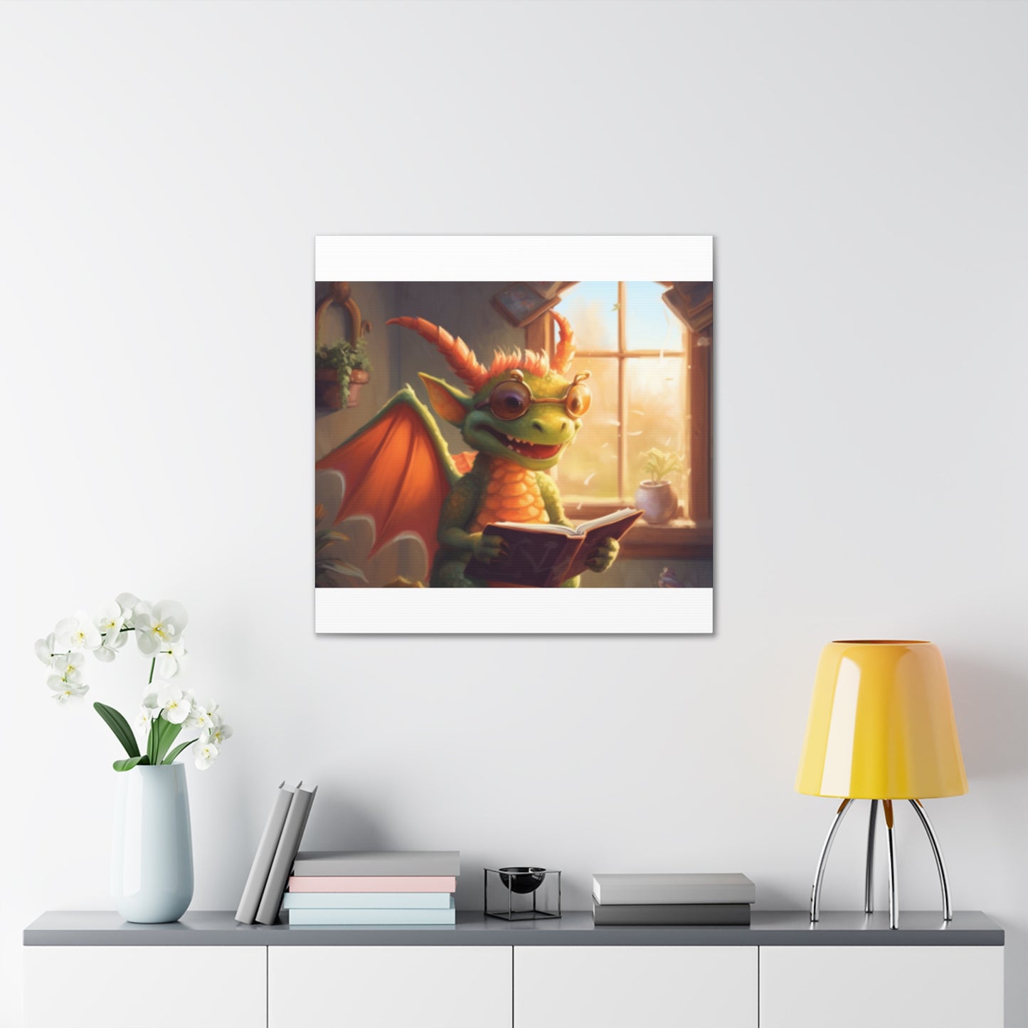 Dragon Reading In The Sunlight- Large Wall Art