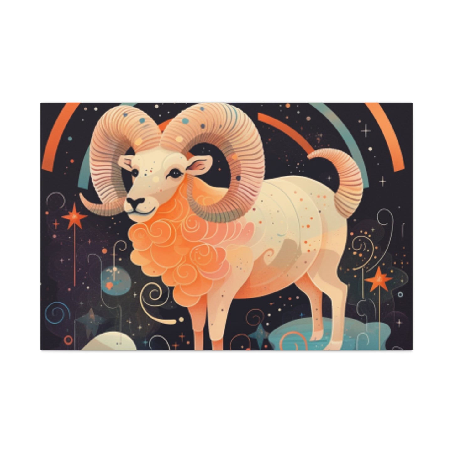 Lofi Style Strong Aries, - Large Wall Art