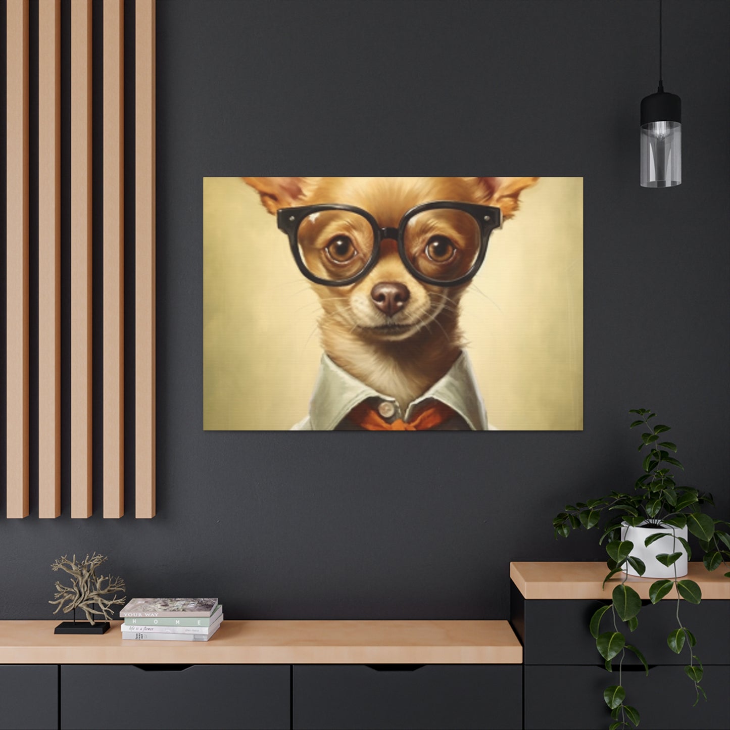 Chihuahua In Glasses With A Smirk - Large Wall Art