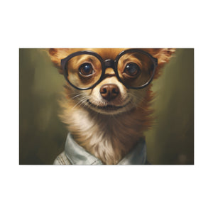 Smart Chihuahua In Black Glasses- Large Wall Art