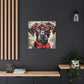 Black Dog, Red Glasses And Red Bow Tie - Large Wall Art