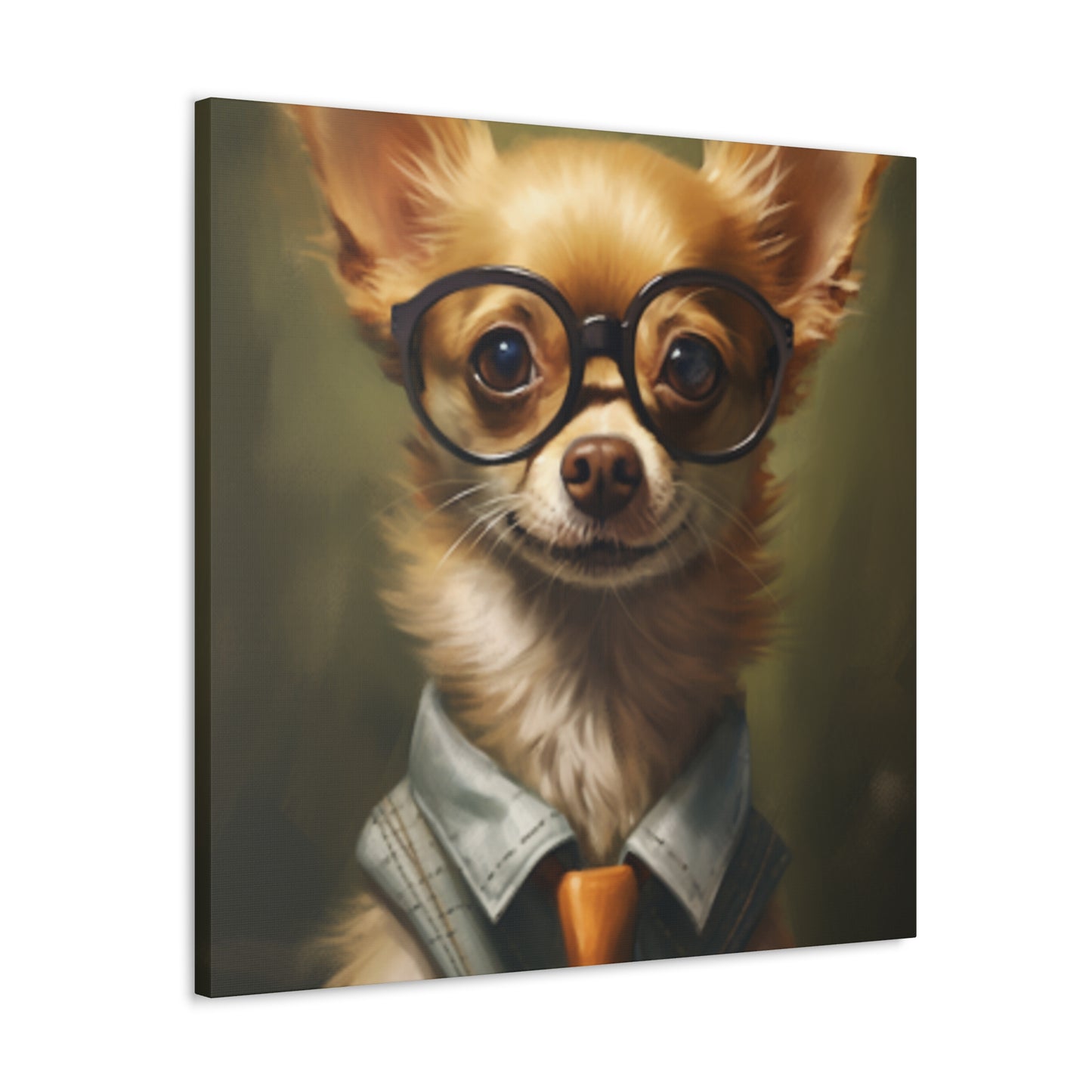 Smart Chihuahua In Black Glasses- Large Wall Art