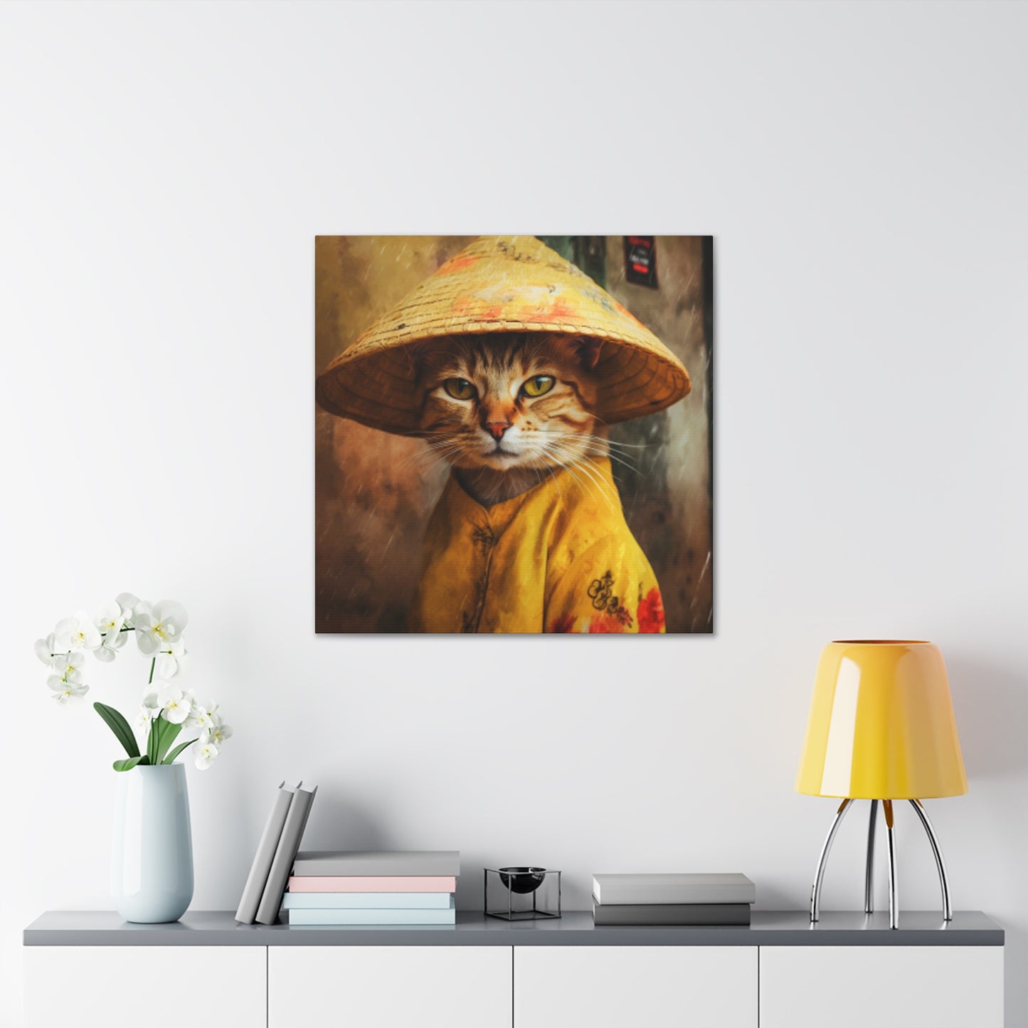 Pretty Kitty In A Conical Hat- Large Wall Art