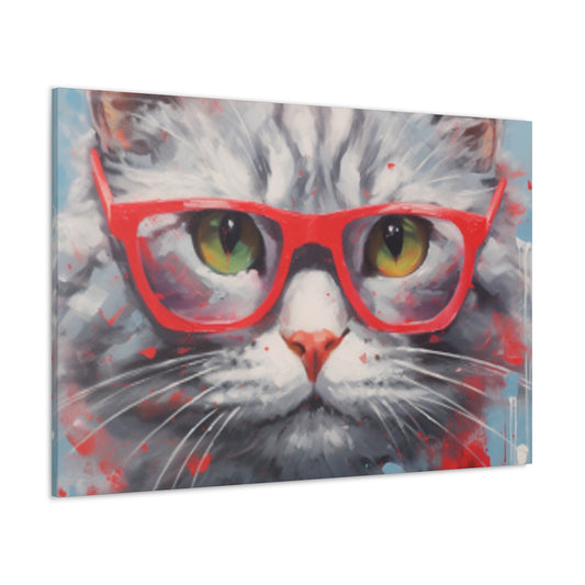 Furball Kitty In Red- Large Wall Art