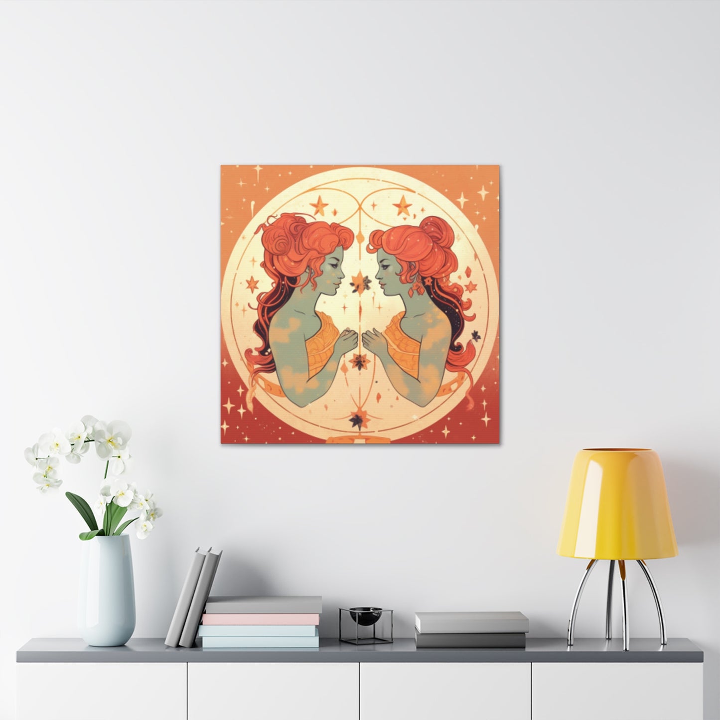 Lofi Astrology Gemini Babes Greek Goddess Style  - Large Wall Art