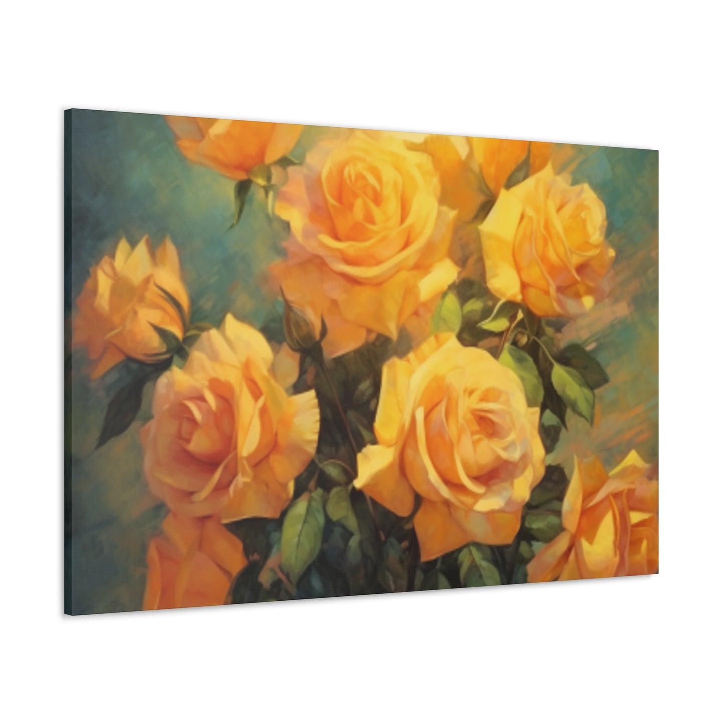 A Bouquet Of Many Blooming Yellow Roses- Large Wall Art