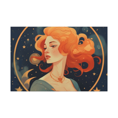 Lofi Style Virgo Girl, Unimpressed - Large Wall Art