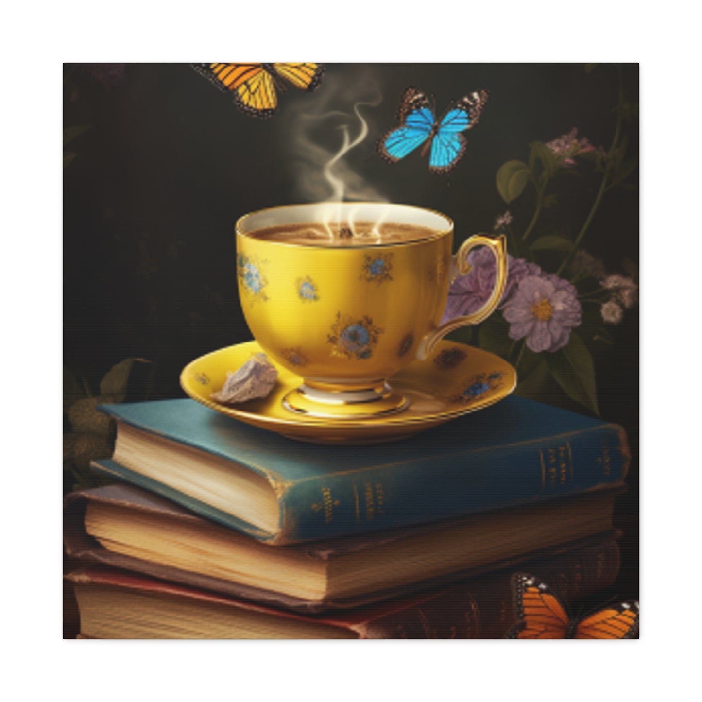 Tea Time With Butterfly Friends - Large Wall Art