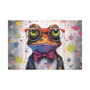 Fancy Frog In Glasses Painting - Large Wall Art