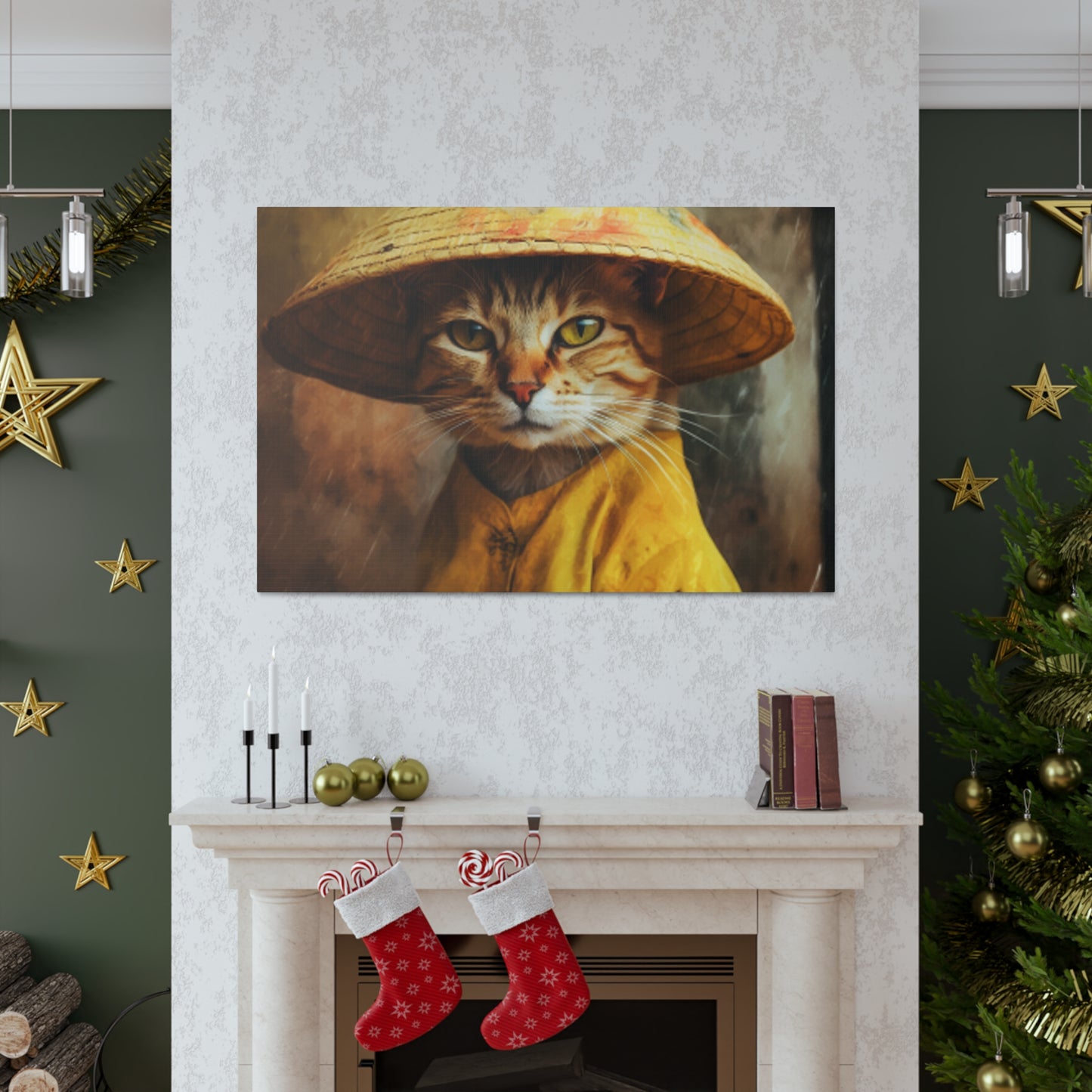 Pretty Kitty In A Conical Hat- Large Wall Art