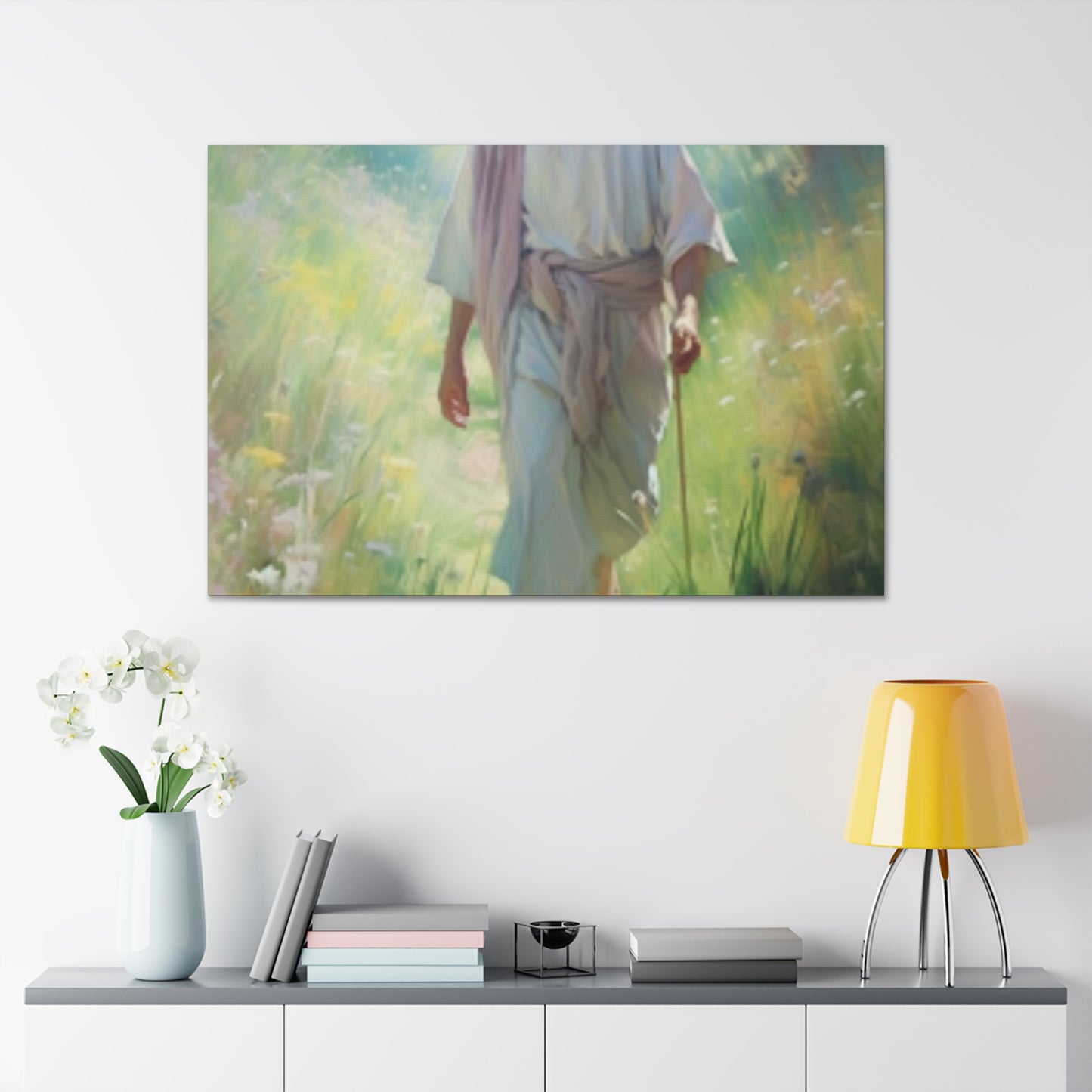 Jesus On A Peaceful Walk- Large Wall Art