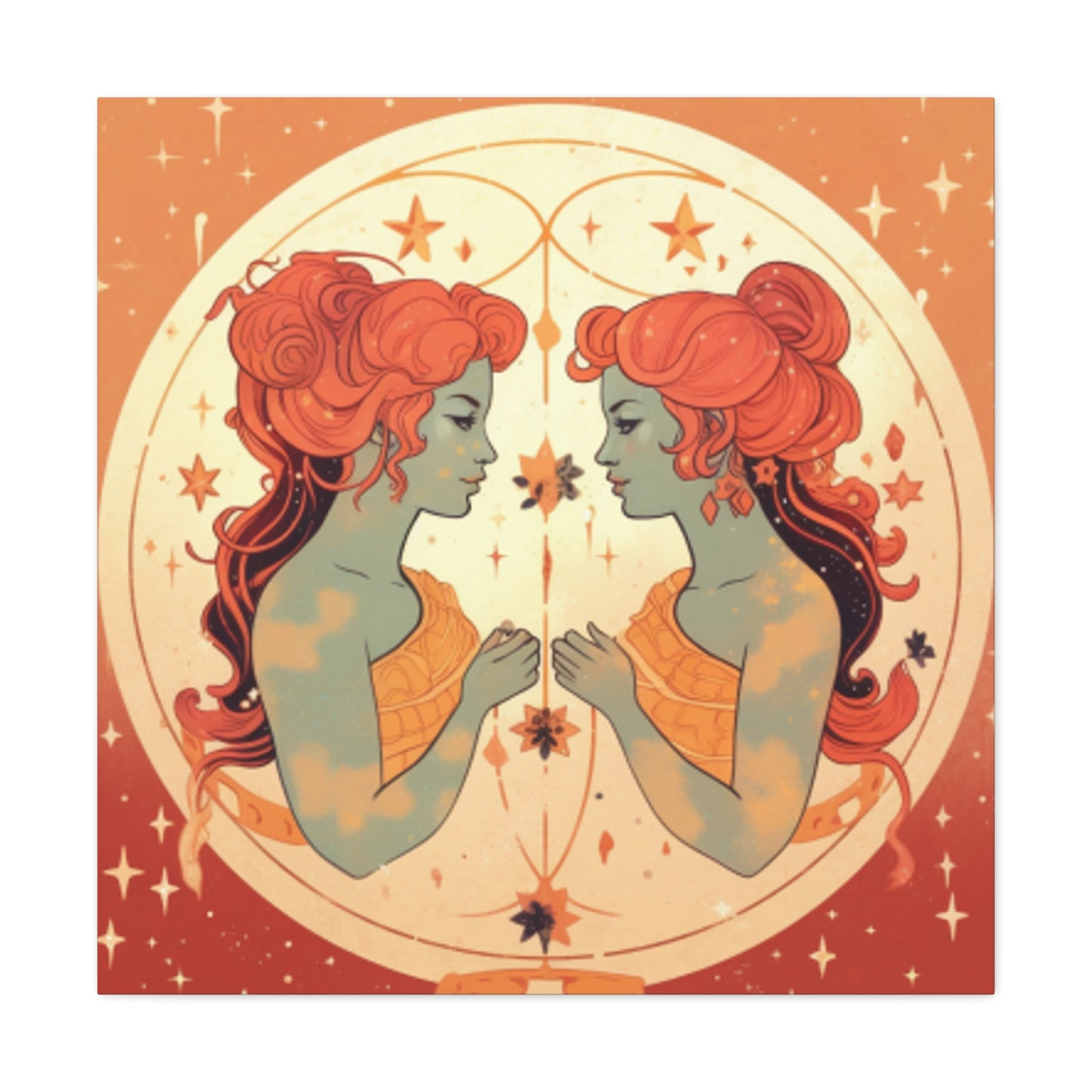 Lofi Astrology Gemini Babes Greek Goddess Style  - Large Wall Art
