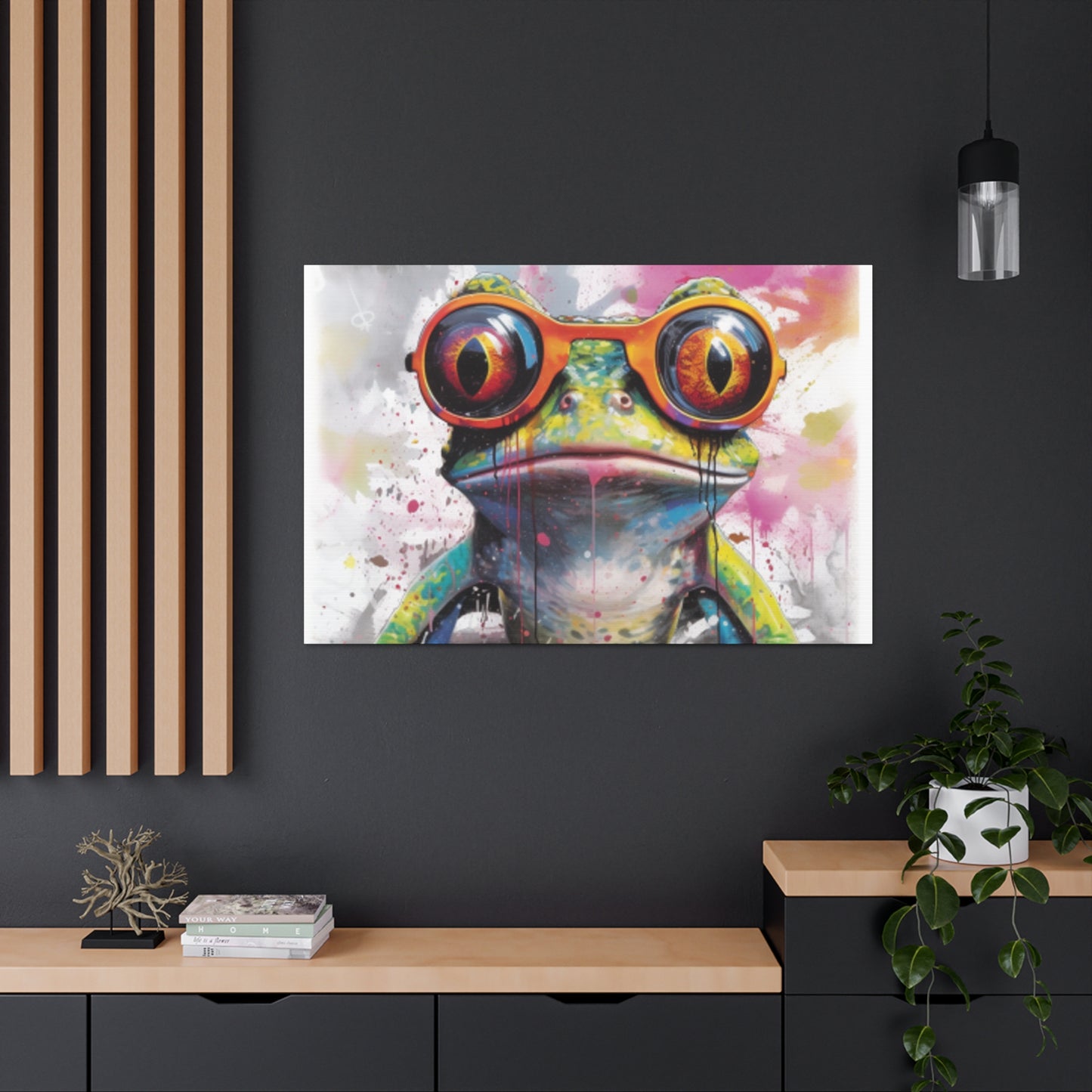 Art Frog In Gold Glasses- Large Wall Art