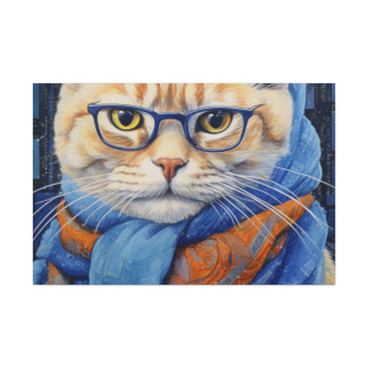 Kitty Bundled In A Scarf  - Large Wall Art