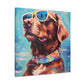 Blue Sky, Brown Dog In Sunglasses - Large Wall Art